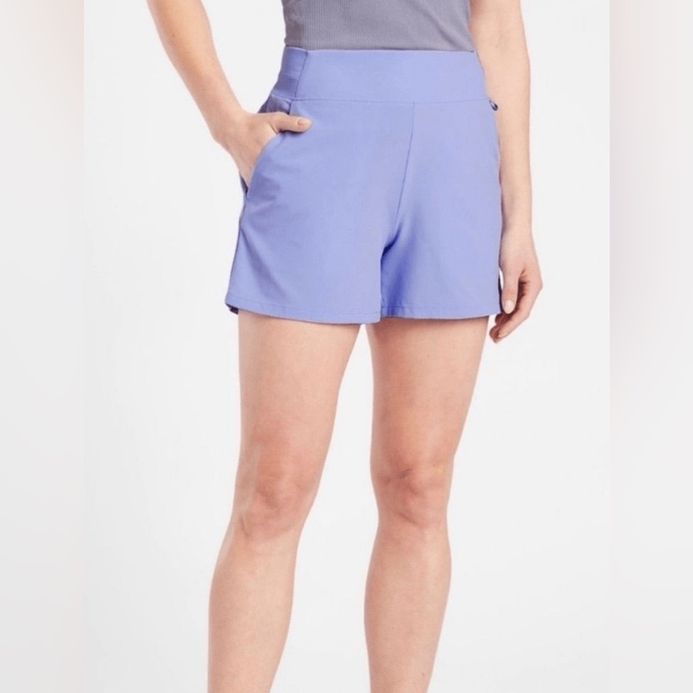 Athleta Brooklyn Lavender Periwinkle High-Waist Performance Athletic Yoga Shorts